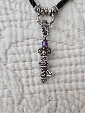 Barbara Bixby Amethyst Key Pendant And Necklace